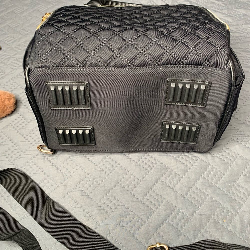 Black Diaper Bag with Teddy Bear - Picture 6 of 11